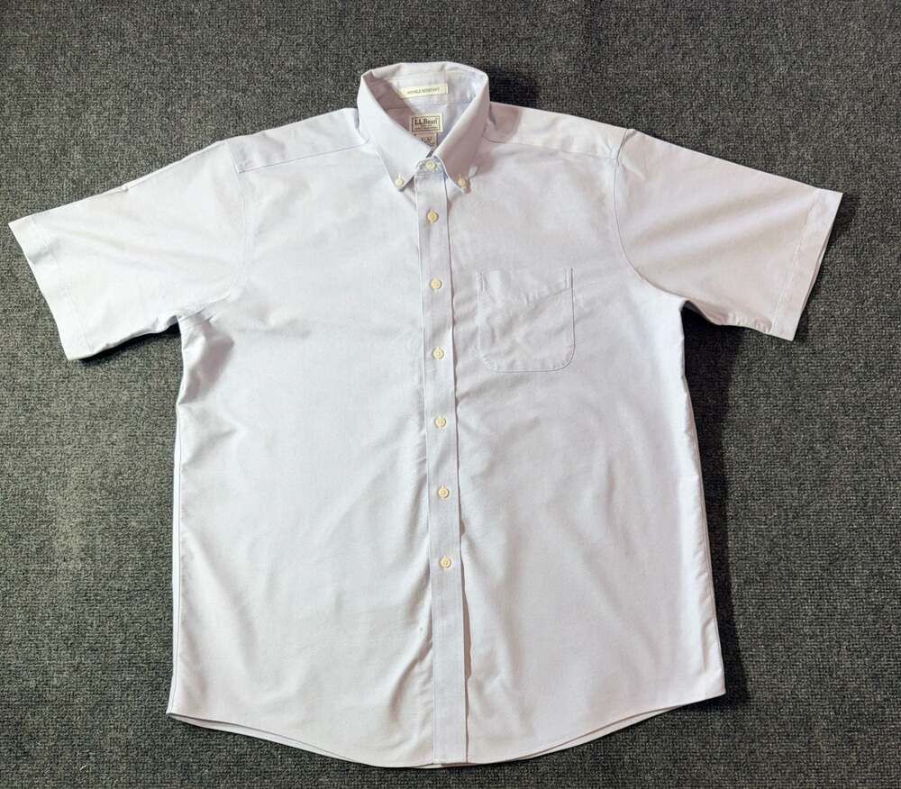 L.L.Bean Short Sleeve Oxford Shirt, Size 16½-REG